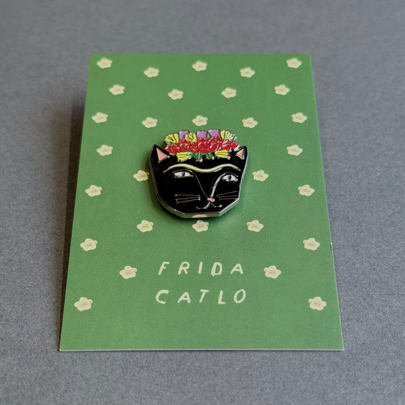 Enamel Cat Pin - Artist - Frida Catlo