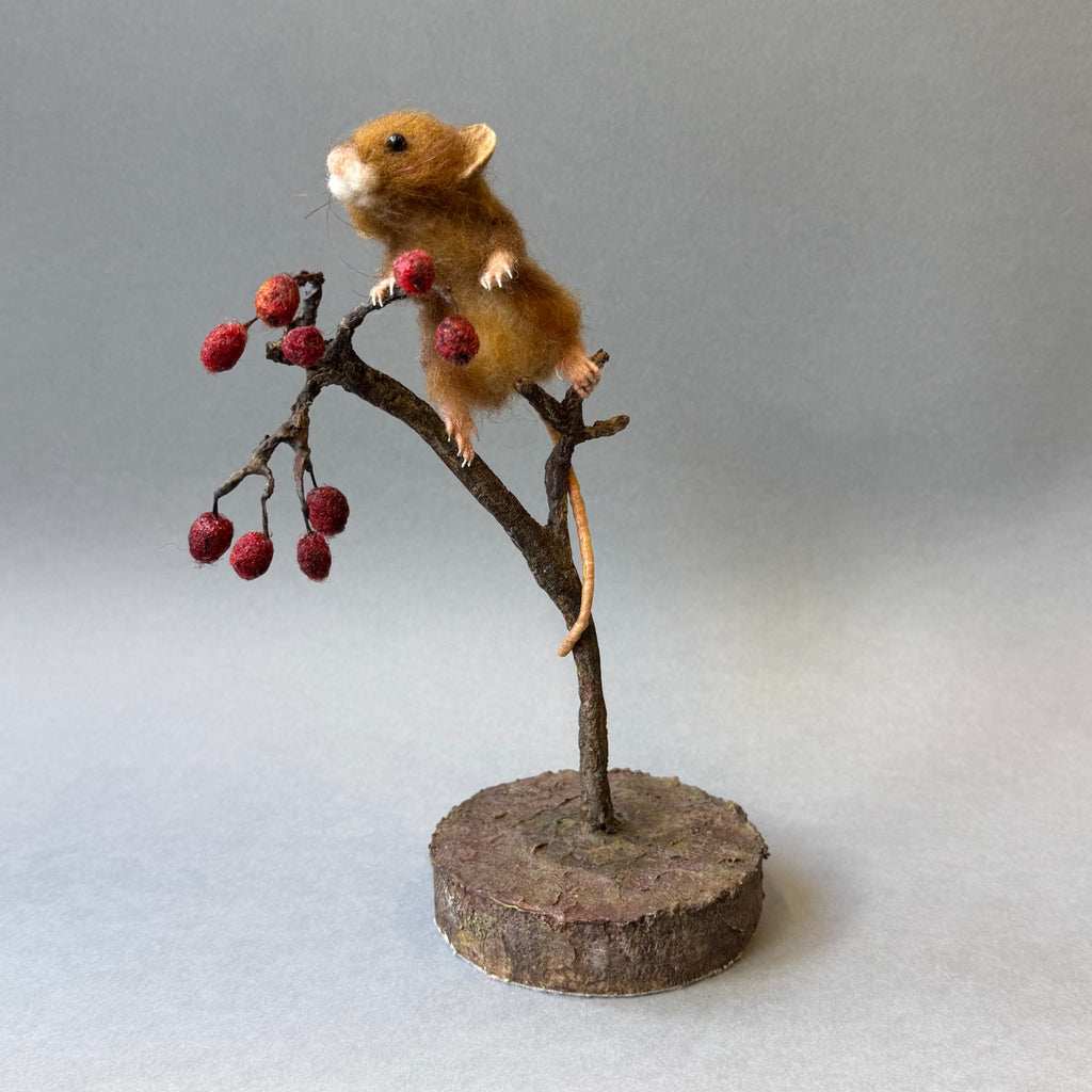 Needle Felted ‘Bertie’ Mouse with Berries