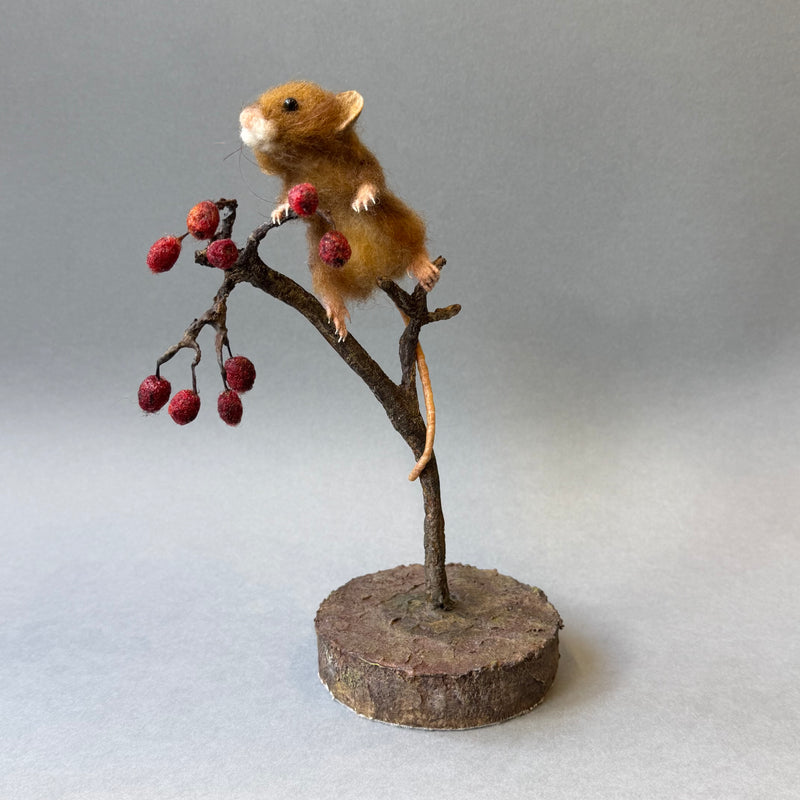 Needle Felted ‘Bertie’ Mouse with Berries