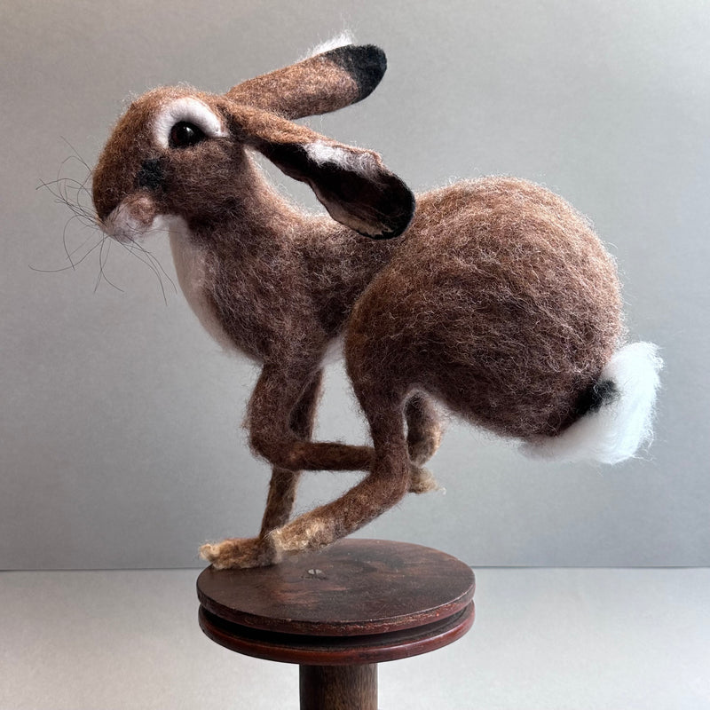 Needle Felted 'Running Hare’