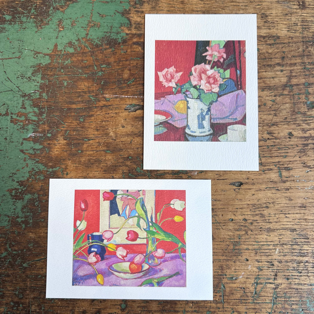 Notecards - Samuel Peploe - Pink Roses, Chinese Vase/Tulips - The Blue Jug