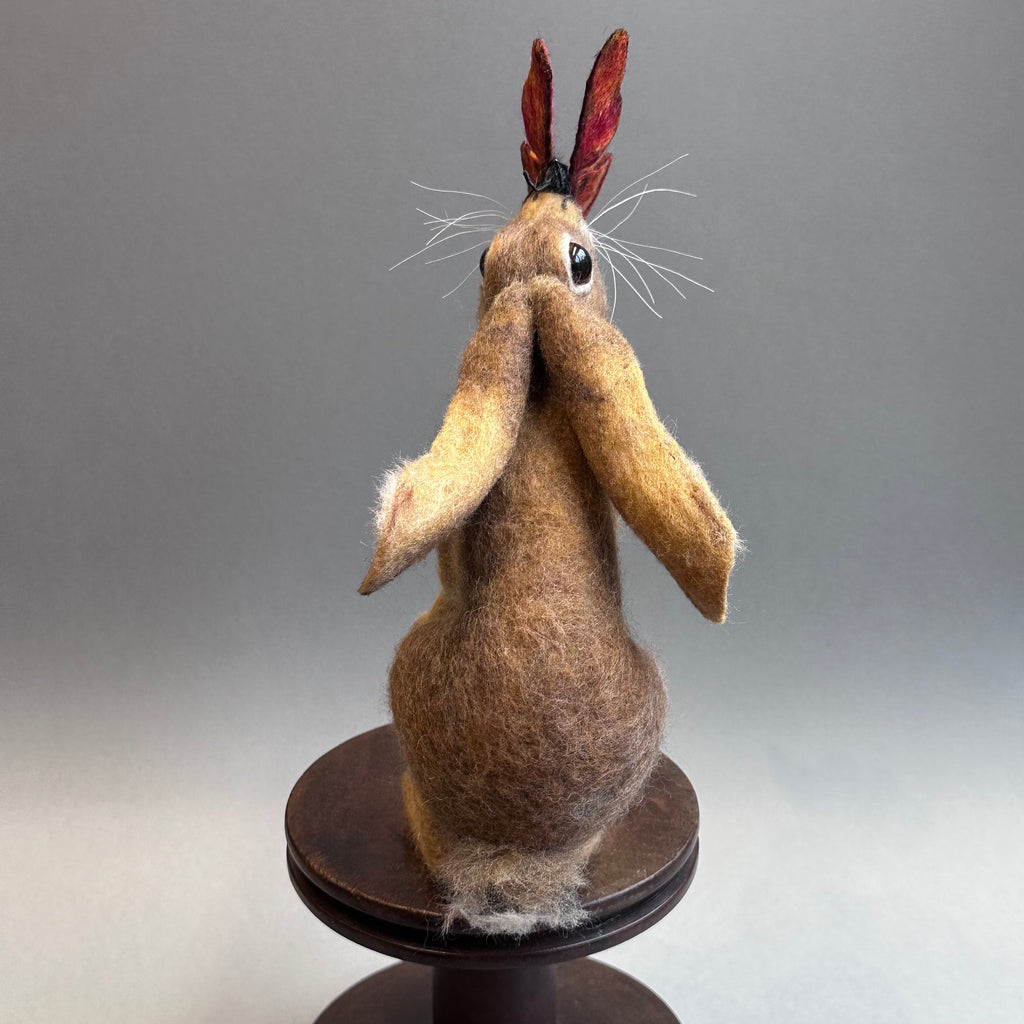 Needle Felted Hare ‘Fengorn with a Butterfly on a Bobbin’