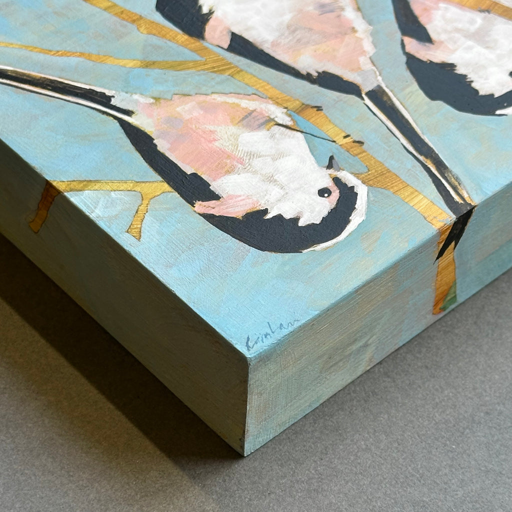 Acrylic on Board - ‘Three Long Tailed Tits’