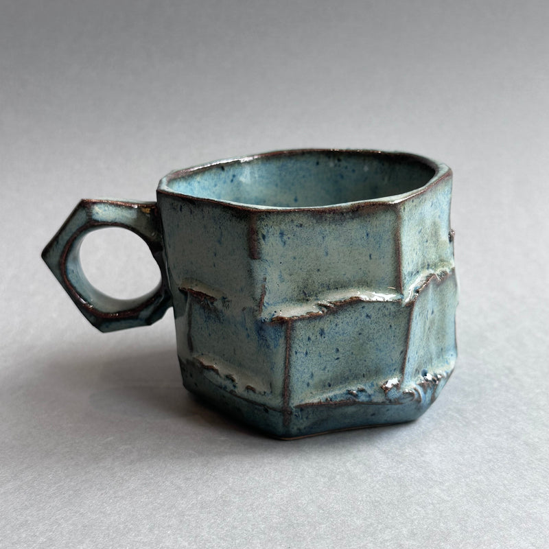 Kurinuki Mug - Blue Rutlie Glaze #B