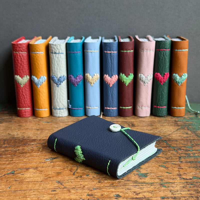 Darned Heart Notebook [Tiny] - Navy