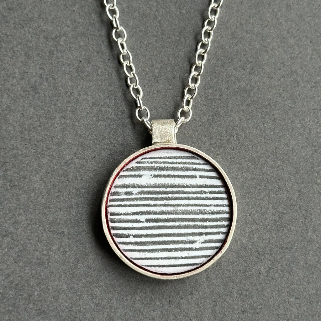 Pendant - Inset Enamel Disk - Reversible