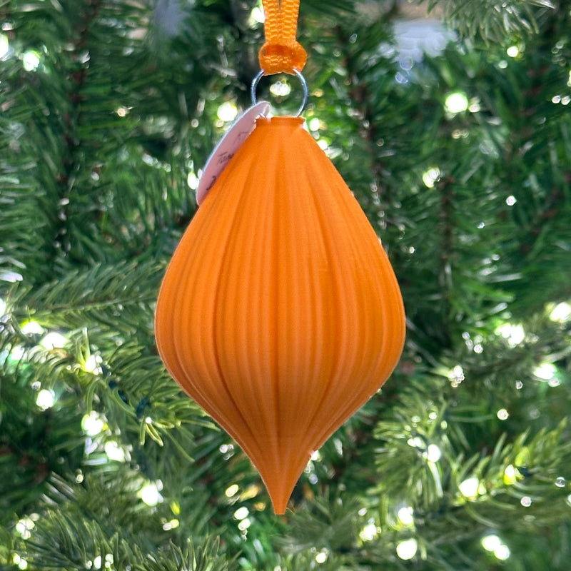 3D Printed Bauble - Tangerine - Droplet