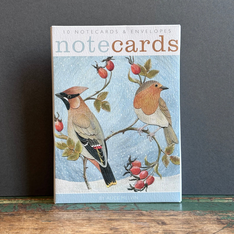 Notecards - Alice Melvin - Waxwing & Robin/Long-Tailed Tit & Blue Tit