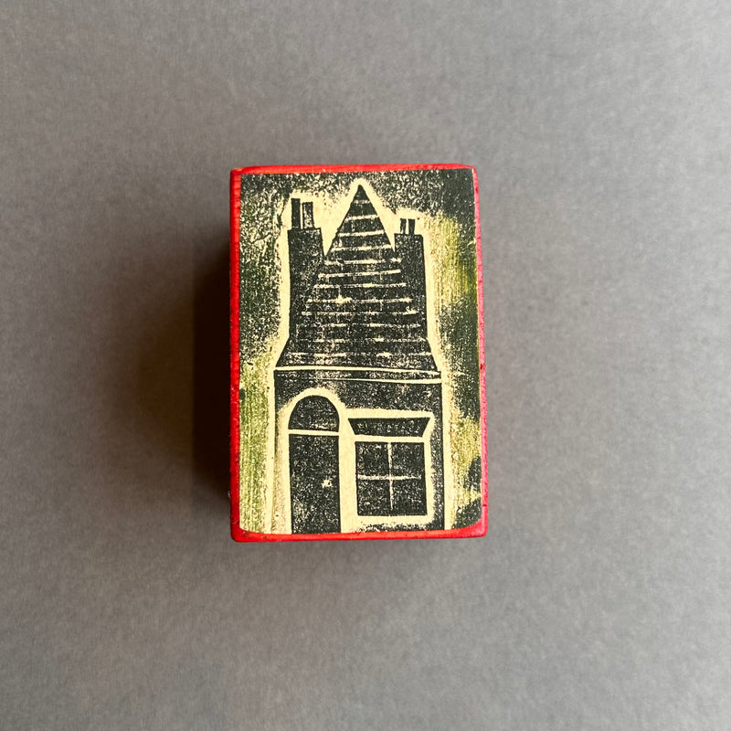 Collagraph Block ‘House’ Dark Grey/Red