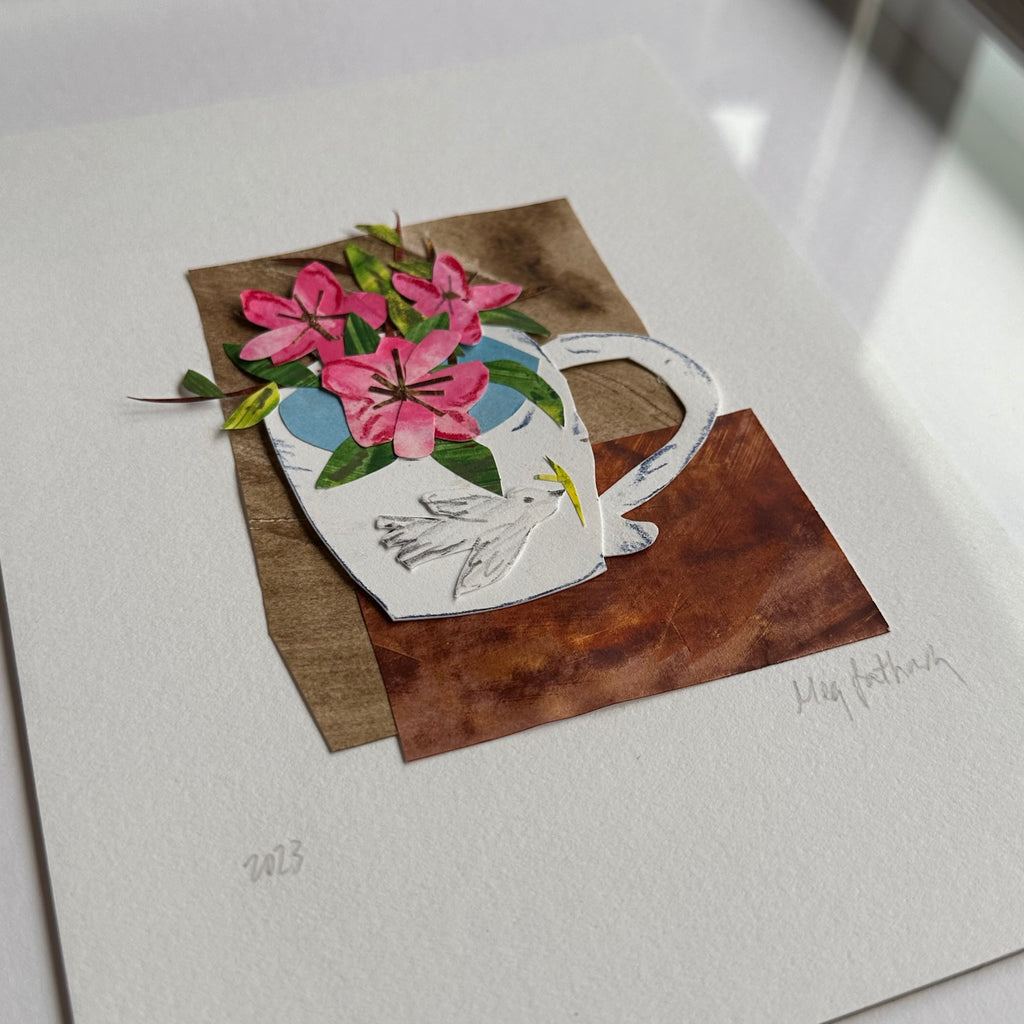 Original Collage ‘Flowers in a Cup’