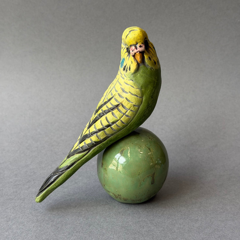 Ceramic Budgie - Single on a Ball - Medium