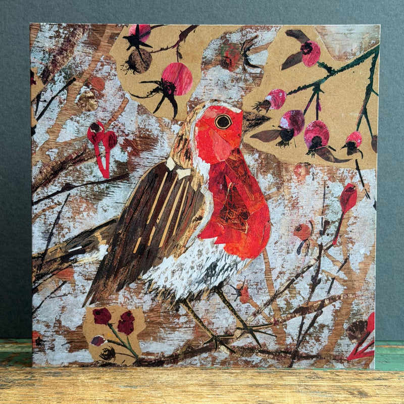 G/Card - Square - Robin in the Rosehips