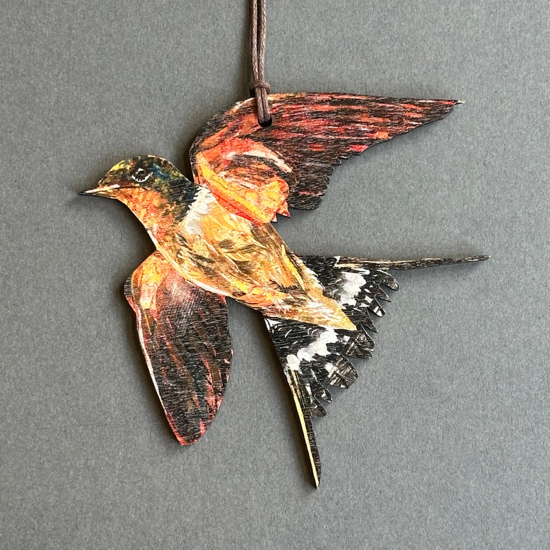 Wooden Decoration - Swallow