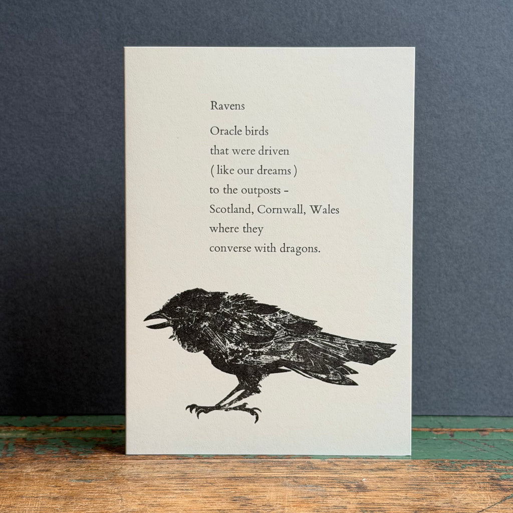 Letterpress Bird G/Card - Raven