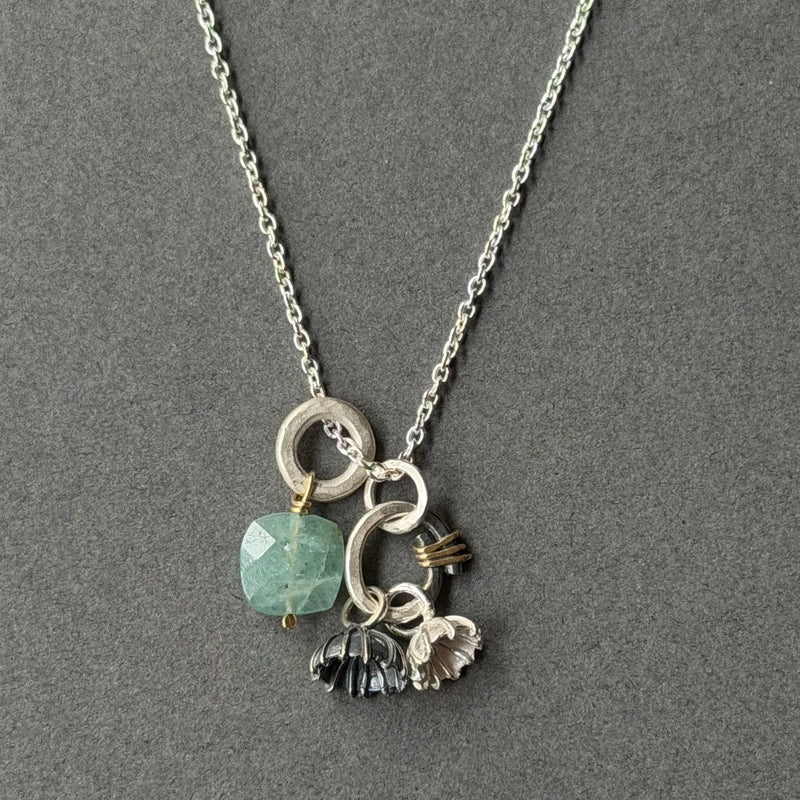 Poppy Seed Necklace - Silver & Grandidierite