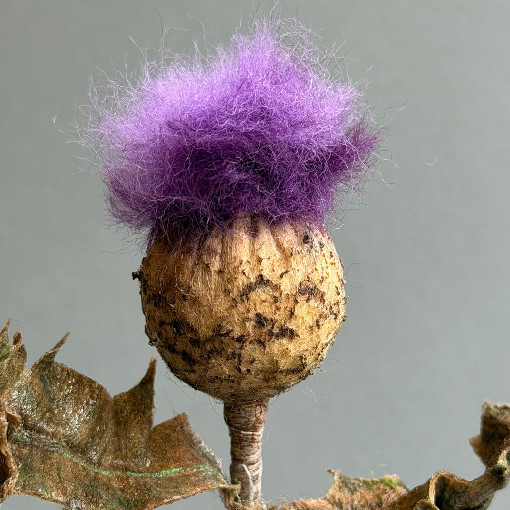 Needle Felted ‘Willoughby’ Mouse with a Thistle