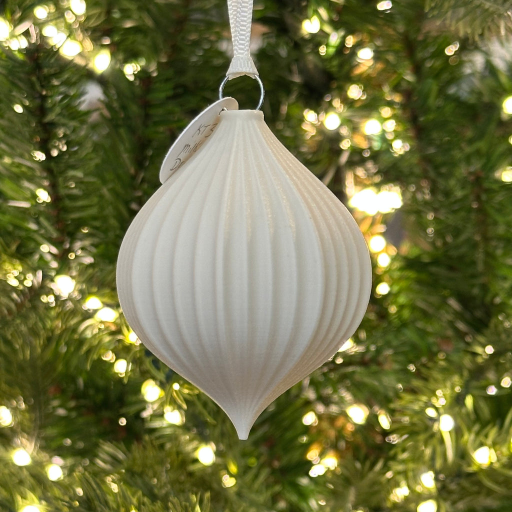 3D Printed Bauble - Milk - Droplet