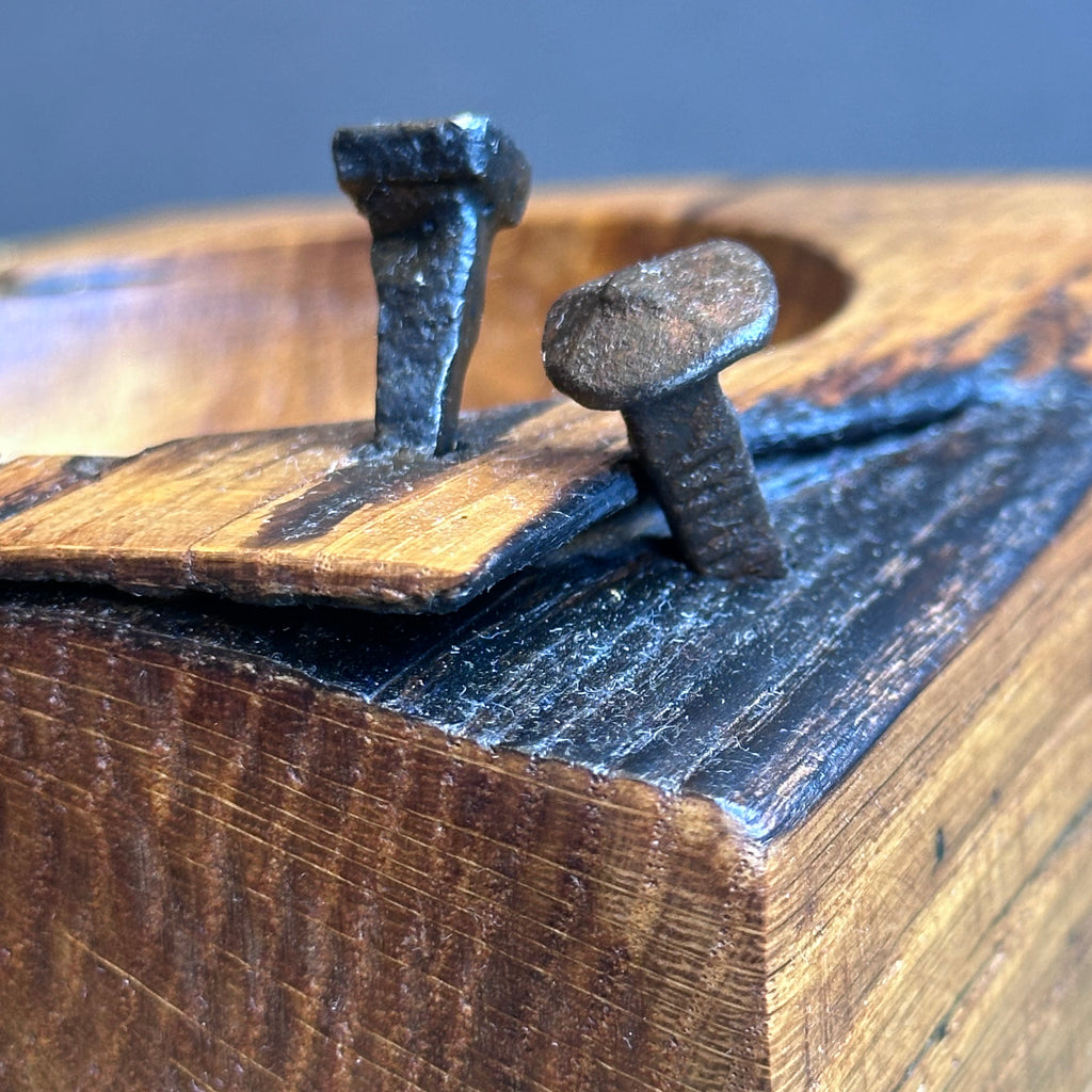 No.161 Dish - Oak with Forged Gilt Nails