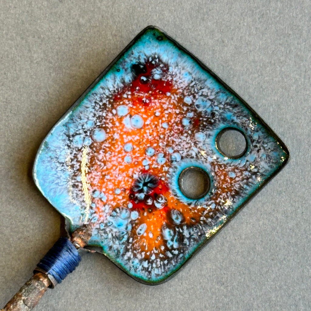 Decorative Enamel Spoon 'Small Rusty Screw’