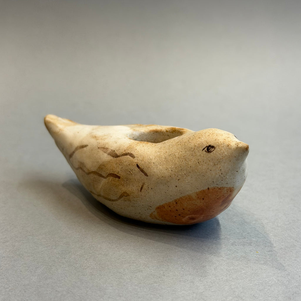 Stoneware Robin - Candle Holder - Little #B