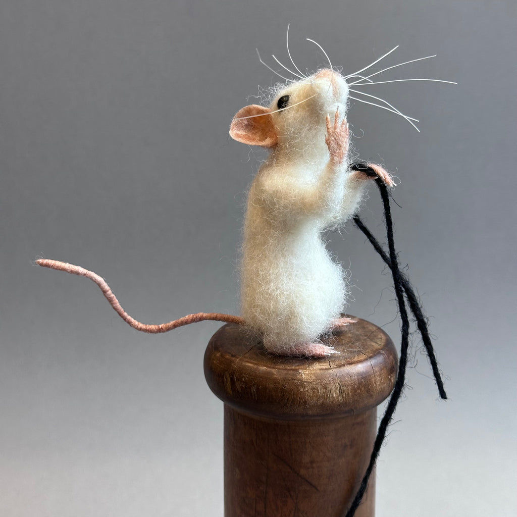 Needle Felted Mouse ‘Mimi on a Bobbin’