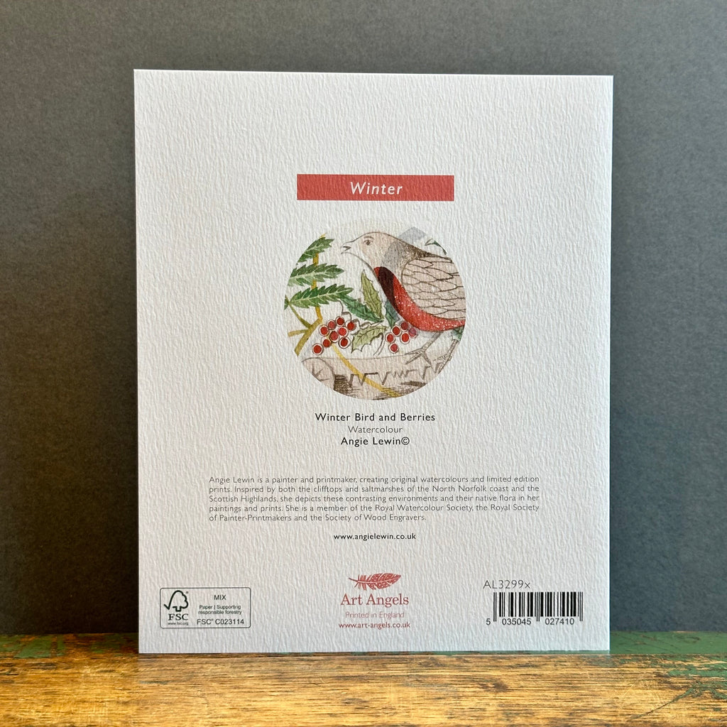 G/Card - Angie Lewin - Winter Bird and Berries