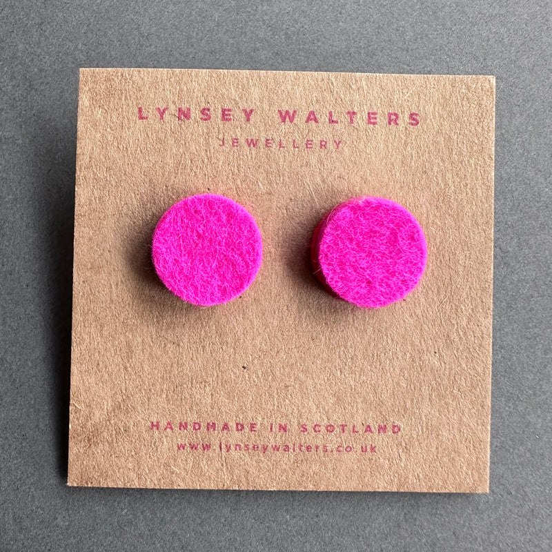 Colourful Stud Earrings 'Pink & Red'