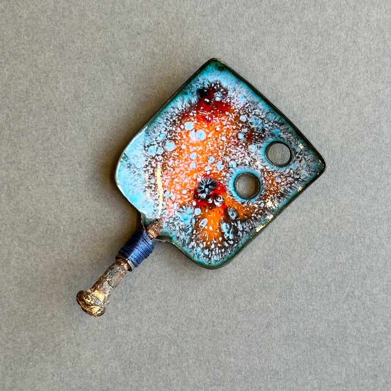 Decorative Enamel Spoon 'Small Rusty Screw’