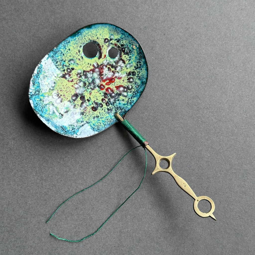 Decorative Enamel Spoon 'Brass Clock Hand’