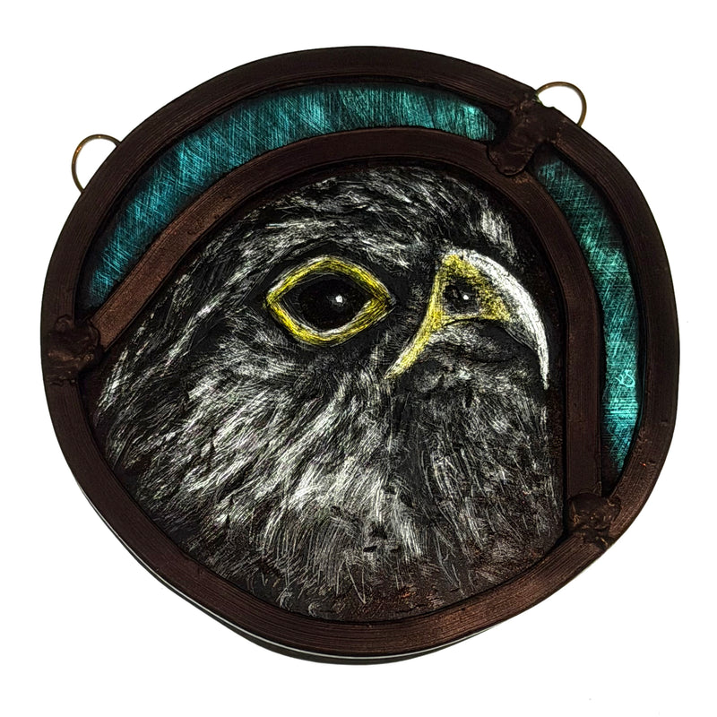 Stained Glass Roundel - Peregrine