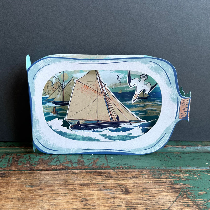 Die-Cut Card - Tom Jay - Boat in a Bottle