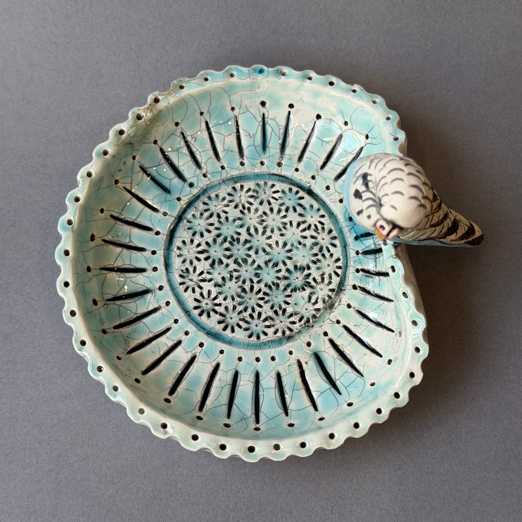 Ceramic Budgie - Single Trinket Dish - Small
