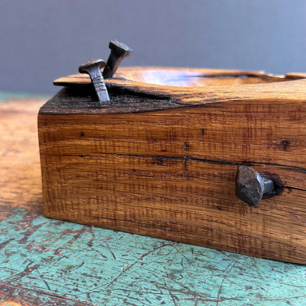 No.161 Dish - Oak with Forged Gilt Nails