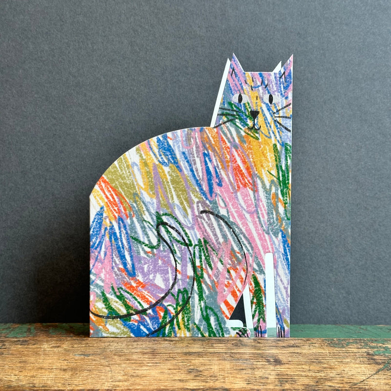 Cut Out Cat G/Card - Niaski - Pencil Cat