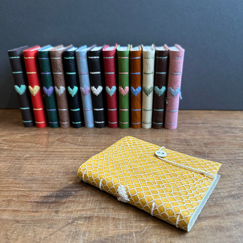 Darned Heart Notebook [Small] Mustard Textured