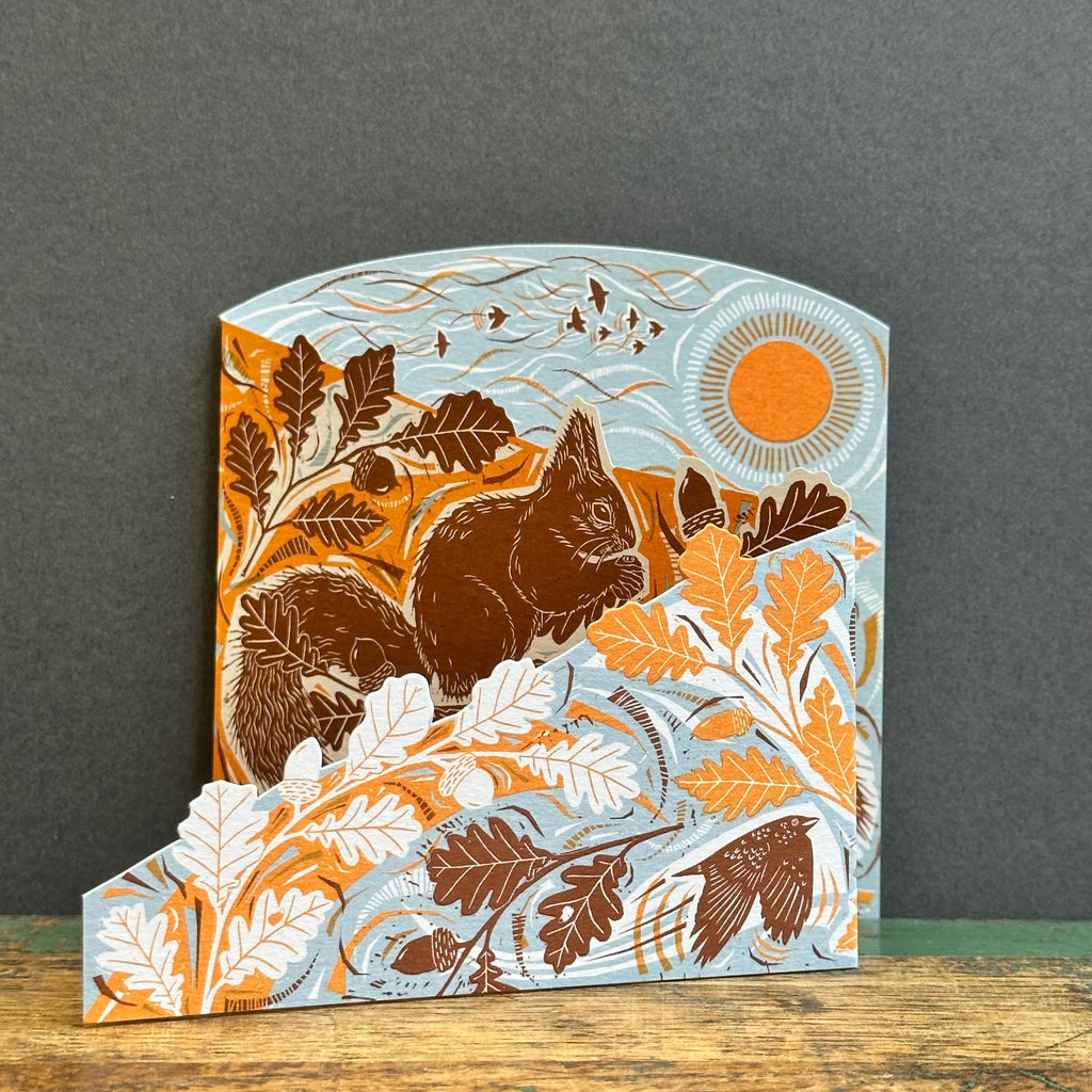 Concertina G/Card - Folded Forest - Autumn Leaves