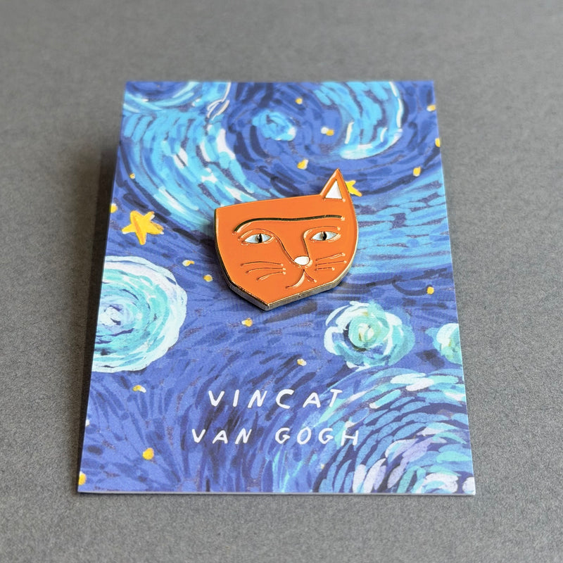 Enamel Cat Pin - Artist - Vincat Van Gogh