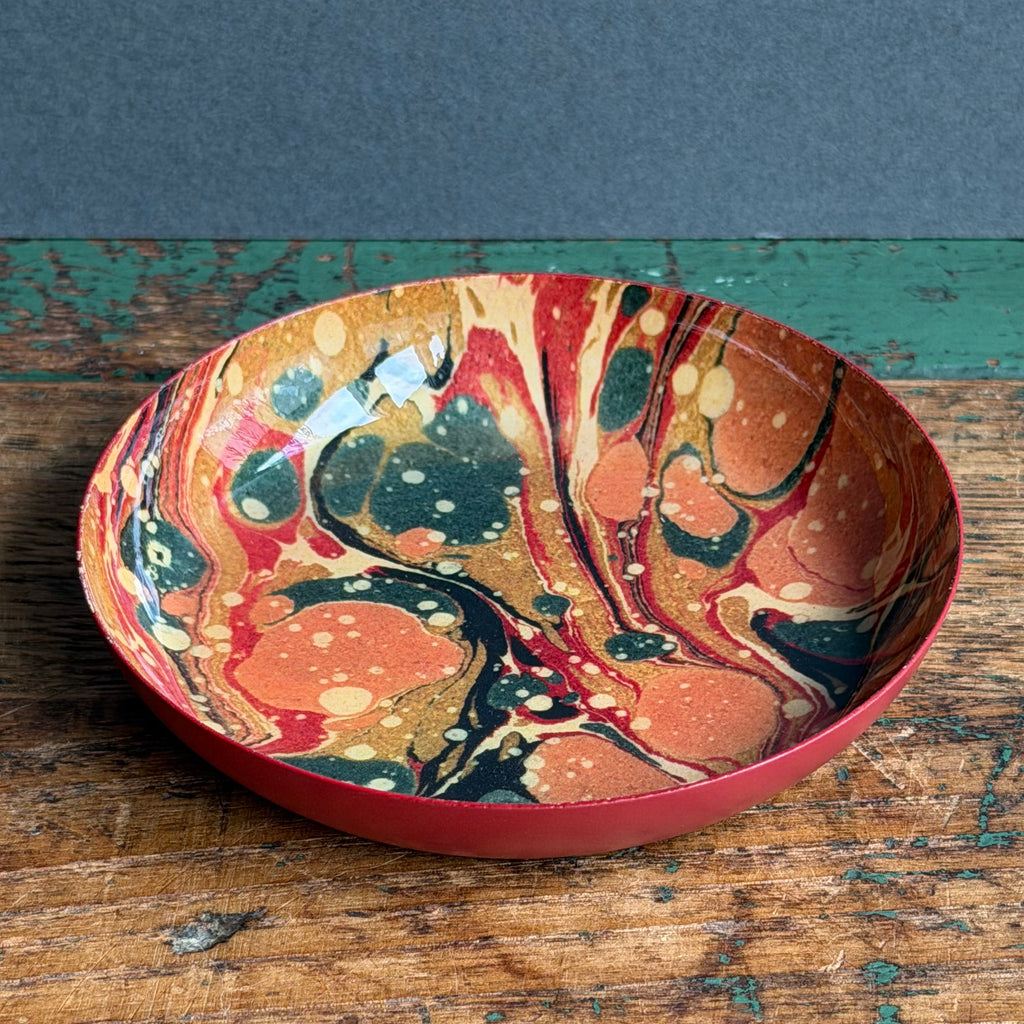 Enamel Tray - Small Round - Marbled