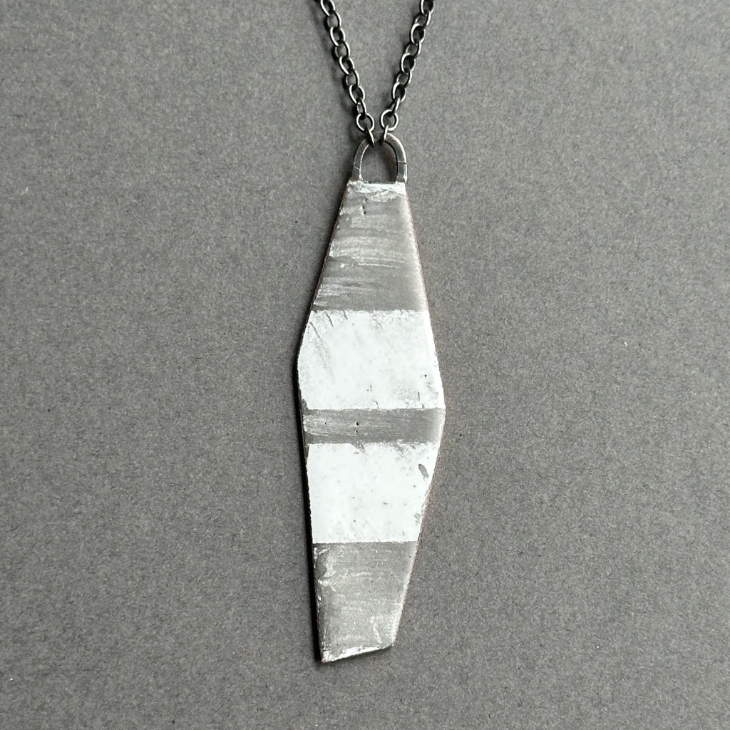 Pendant - Stripy Enamel - Reversible