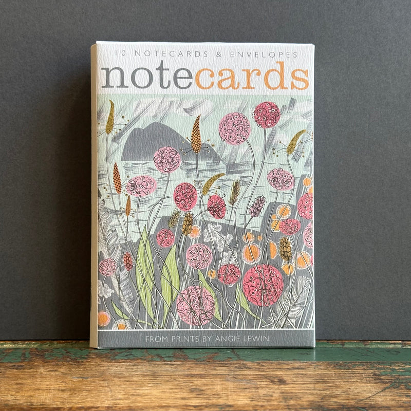 Notecards - Angie Lewin - Lichen & Thrift / Spey Birches
