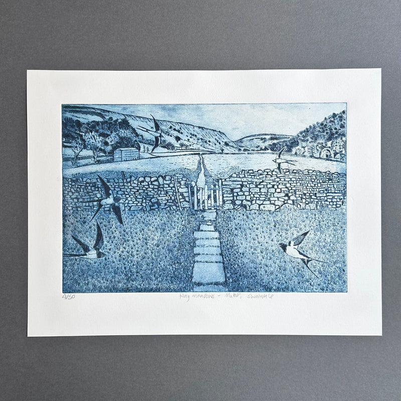 Etching - Hay Meadows - Unframed
