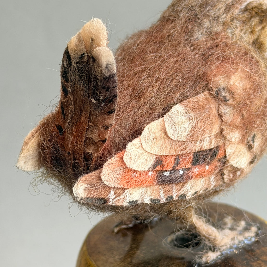 Needle Felted Wren on a Bobbin