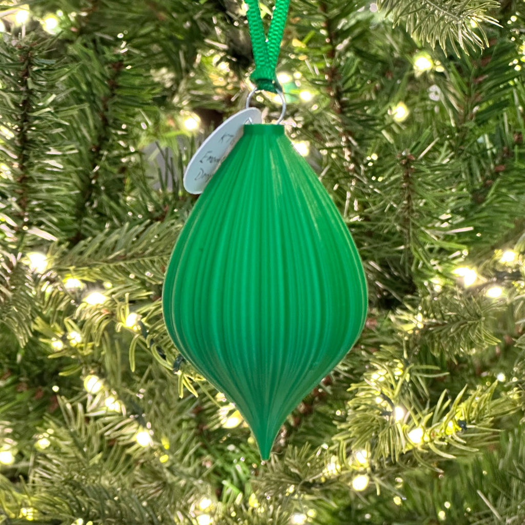 3D Printed Bauble - Emerald - Droplet