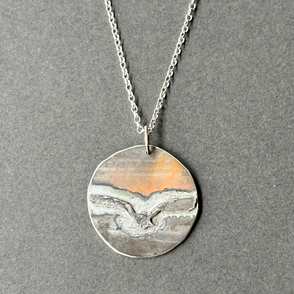 Sterling Silver Pendant - Barn Owl in the Mist