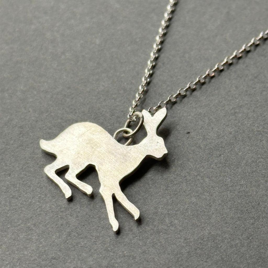 Sterling Silver Pendant - Large Running Hare
