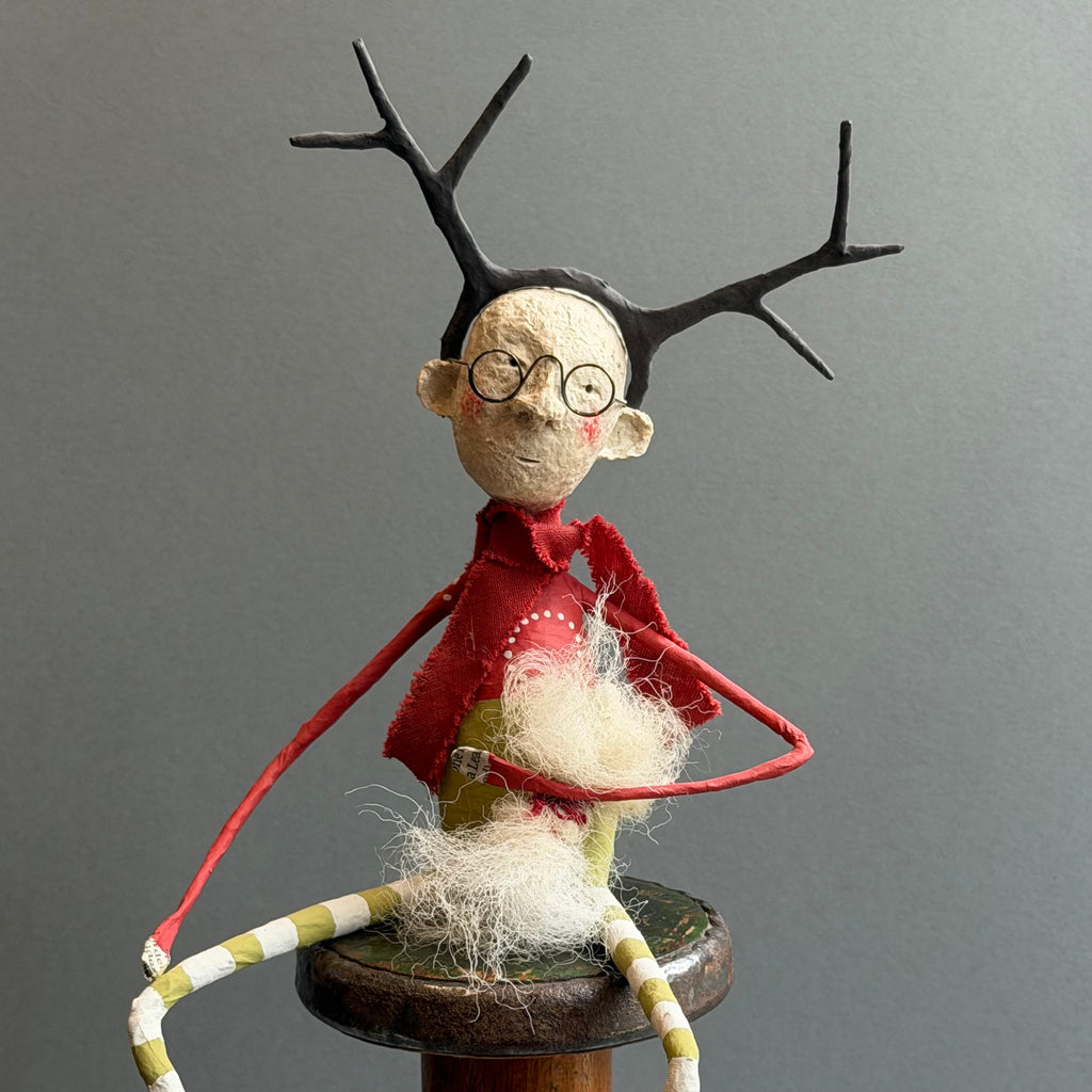 Paper Mache Sculpture ‘Ivor with Antlers’