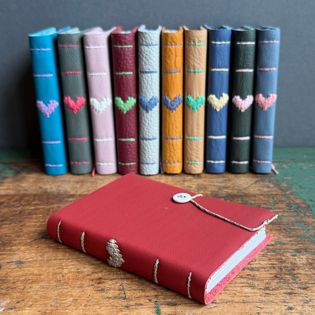 Darned Heart Notebook [Small] - Cardinal #A