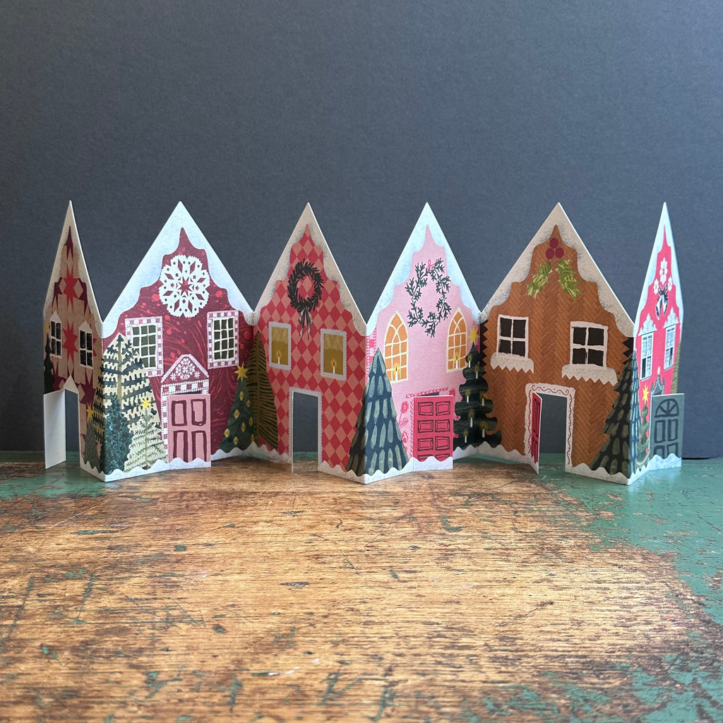 Christmas Card - Concertina - Christmas Houses