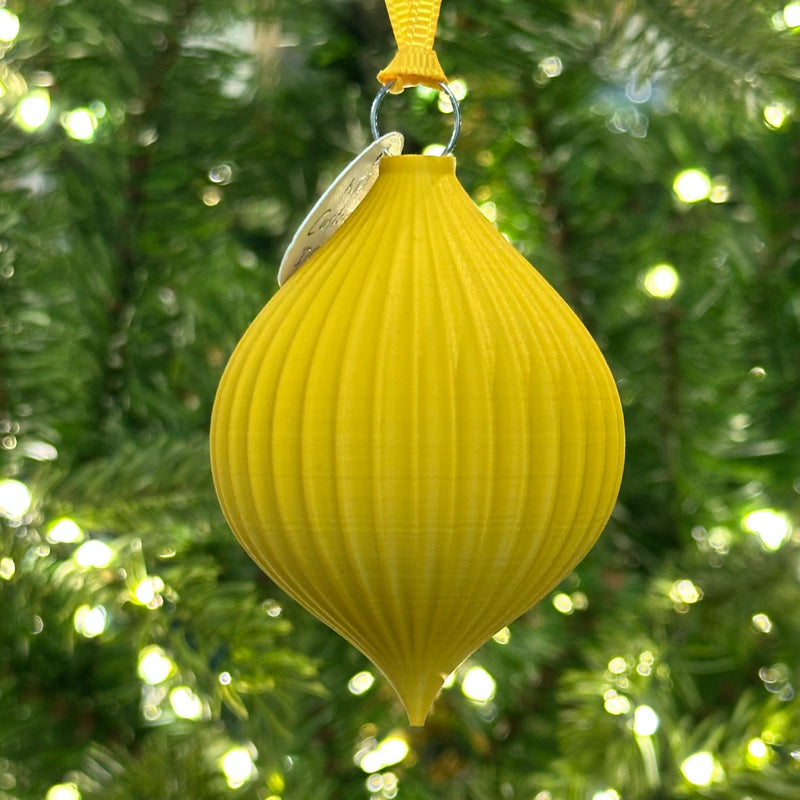 3D Printed Bauble - Custard - Droplet