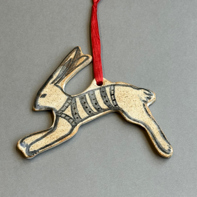 Stoneware Rabbit Hanging #D